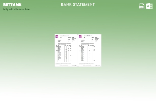 Модерен стил Ireland Allied Irish Banks (AIB) извод на сметка шаблон за страници
